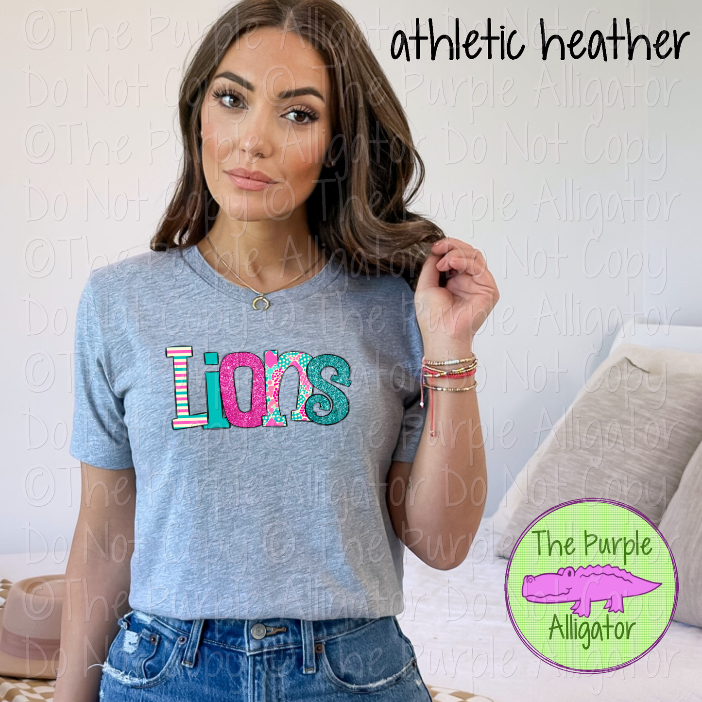 Lions Preppy Circles Mascot School Spirit 0225 (d2f OCo)