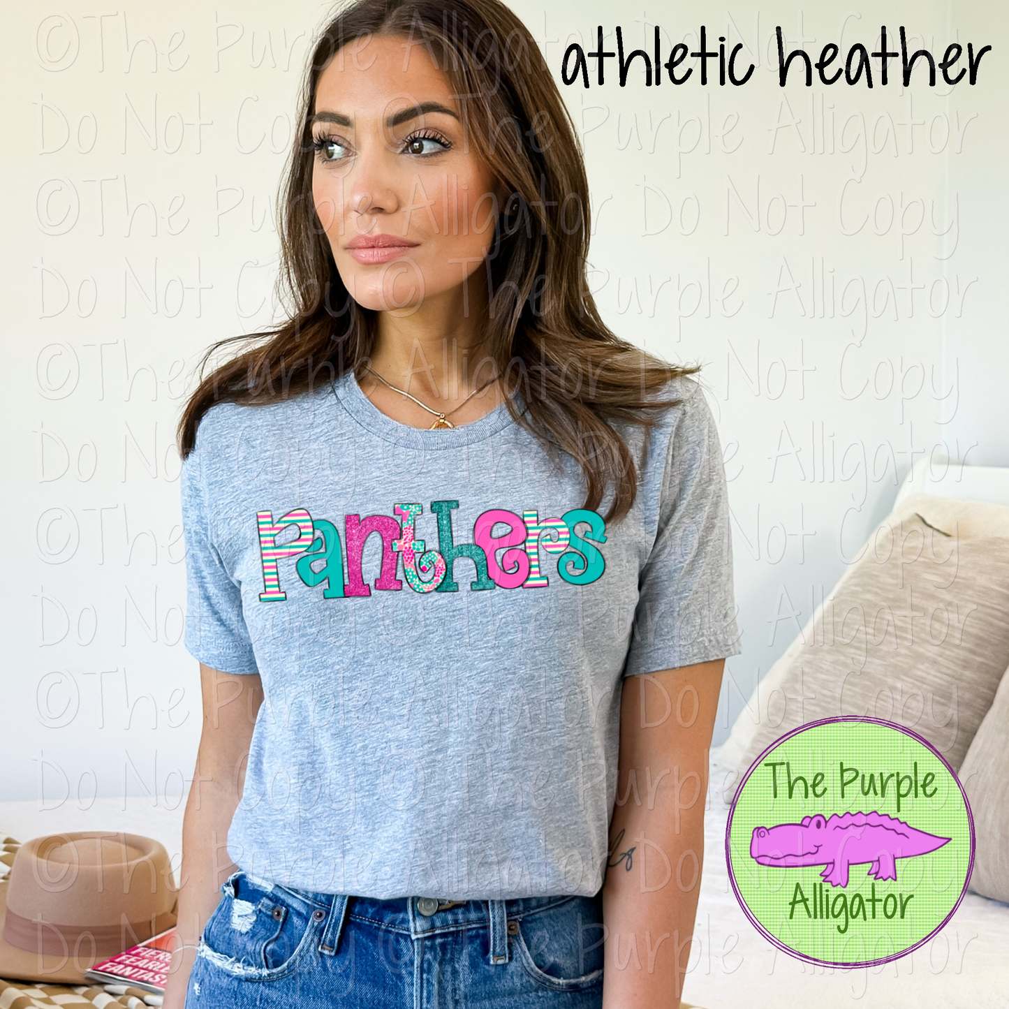 Panthers Preppy Circles Mascot School Spirit 0225 (d2f OCo)