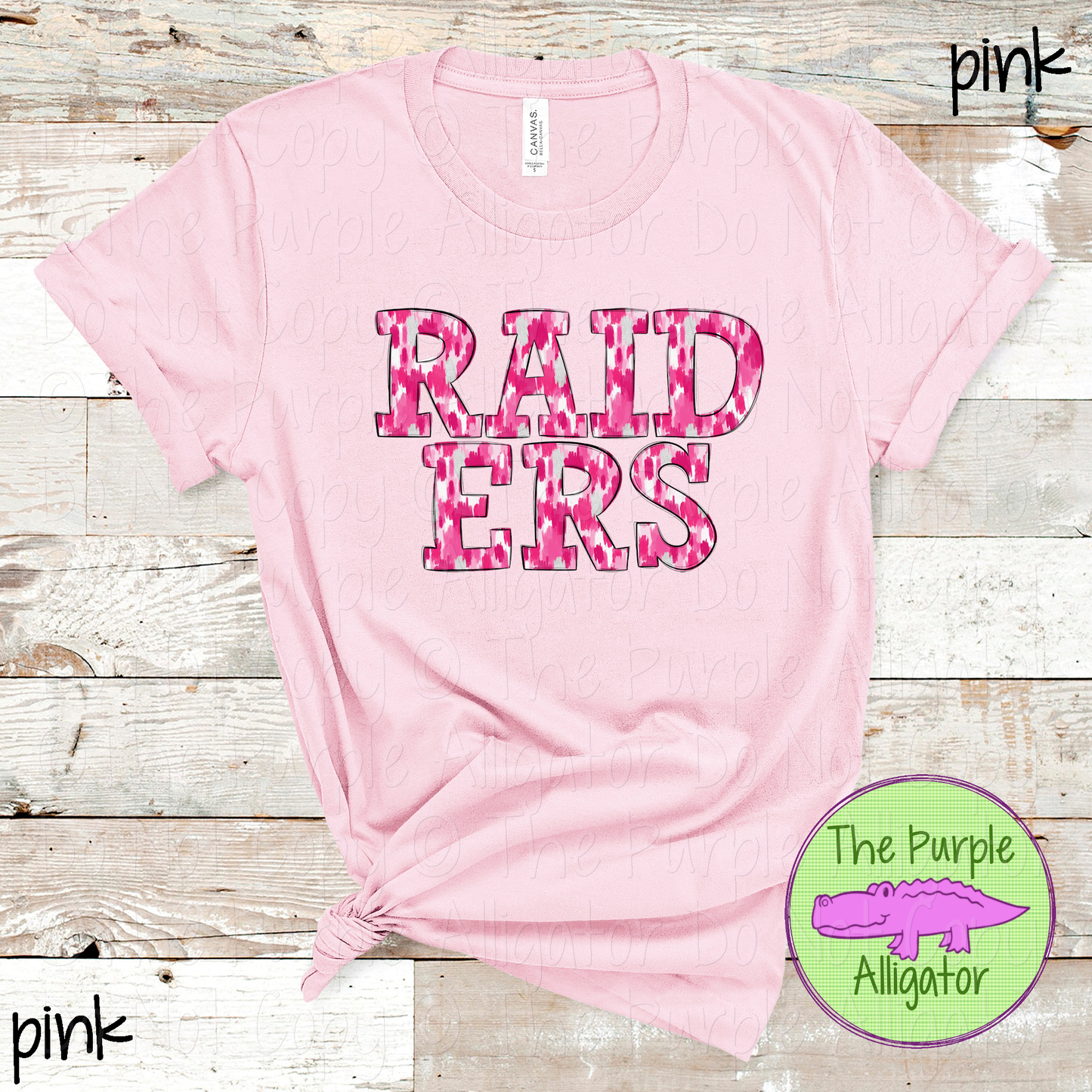 Raiders Pink Out Brush Strokes – Custom Pink Mascot Spirit Wear Breast Cancer Awareness Apparel 0726 TPA