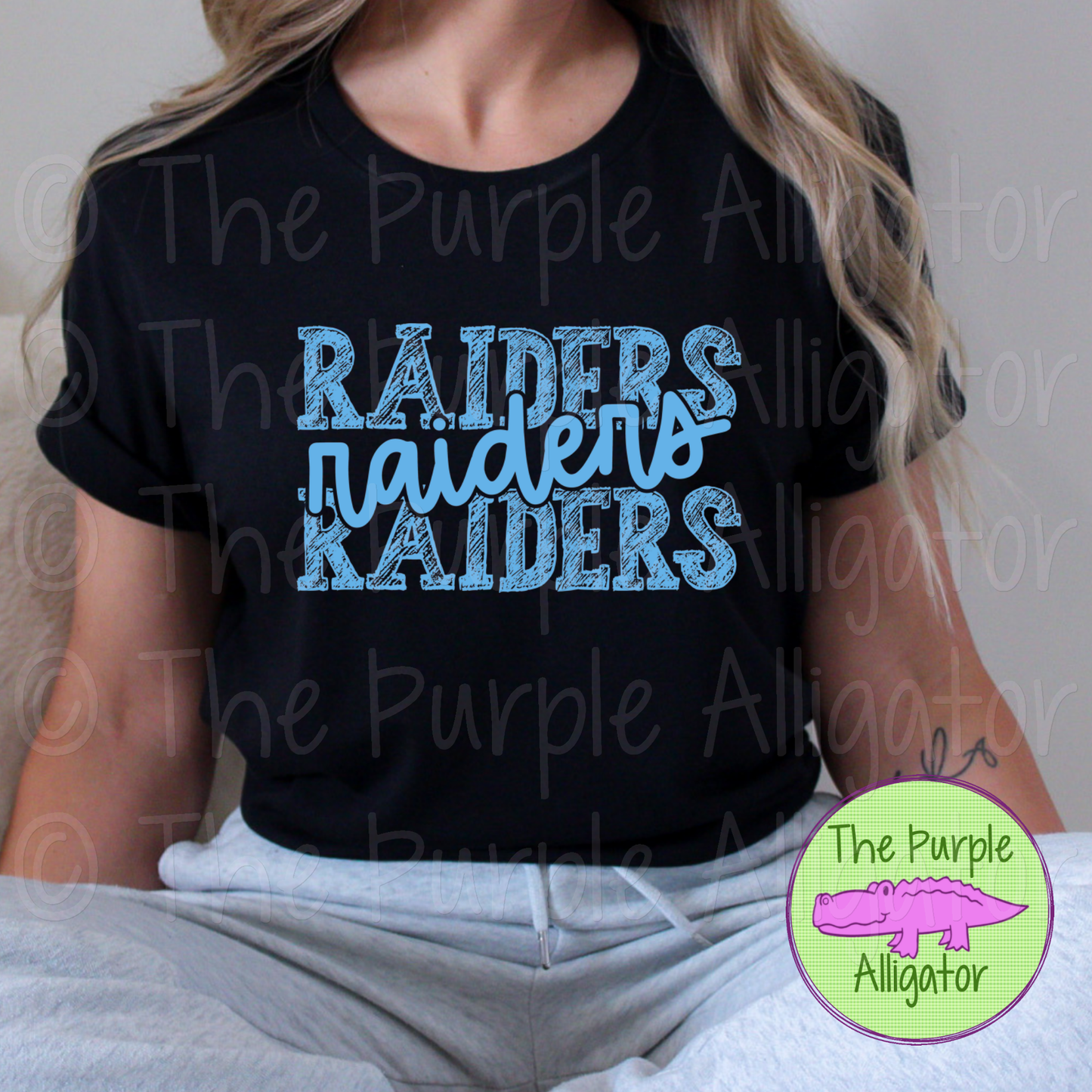 Raiders Messy Sketch Mascot School Spirit - CHOOSE YOUR DESIGN COLOR (d2f TPA)