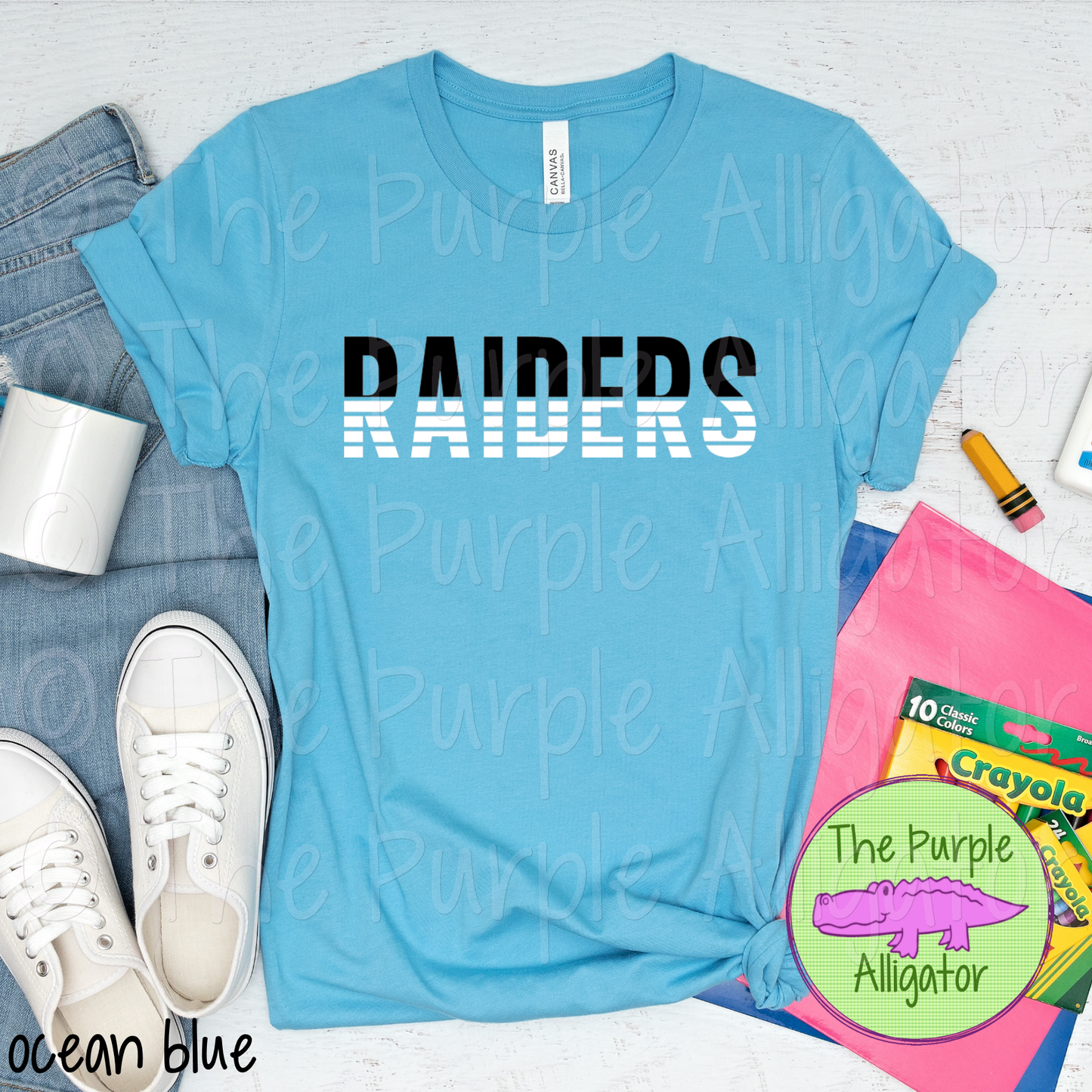 Raiders Split Alpha Mascot School Spirit - CHOOSE YOUR DESIGN COLORS (d2f TPA)