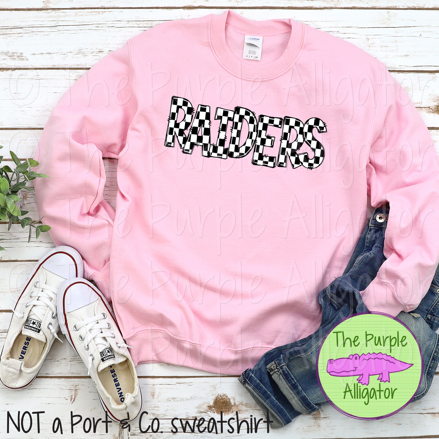 Raiders Race Check Doodle Mascot School Spirit (d2f TPA)