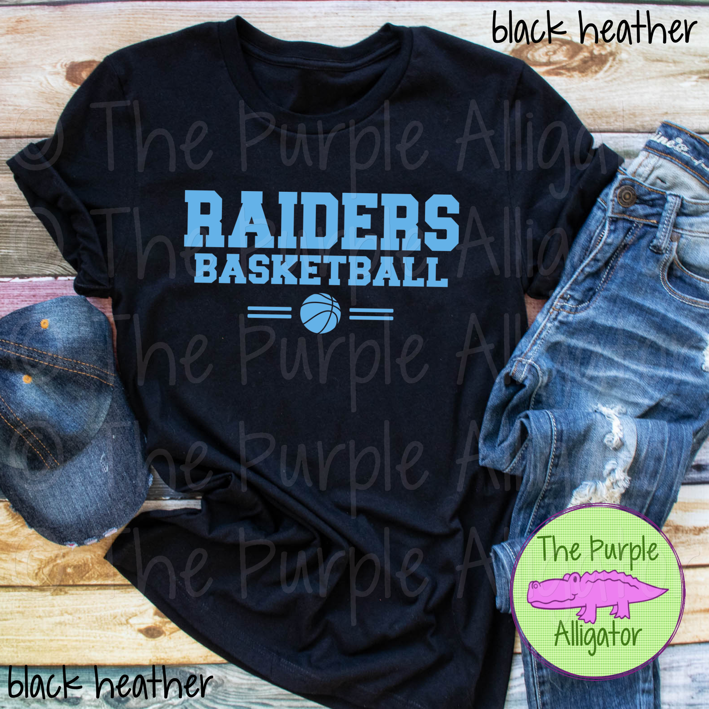 Raiders Basketball SC6 Mascot School Spirit - CHOOSE YOUR DESIGN COLOR (d2f TPA)