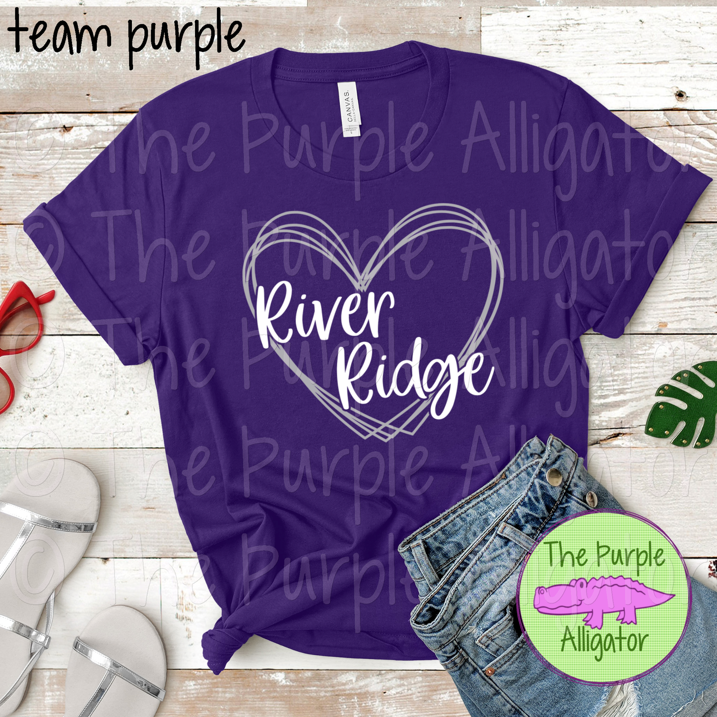 River Ridge Heart Frame School Spirit CHOOSE YOUR DESIGN COLORS (d2f TPA)