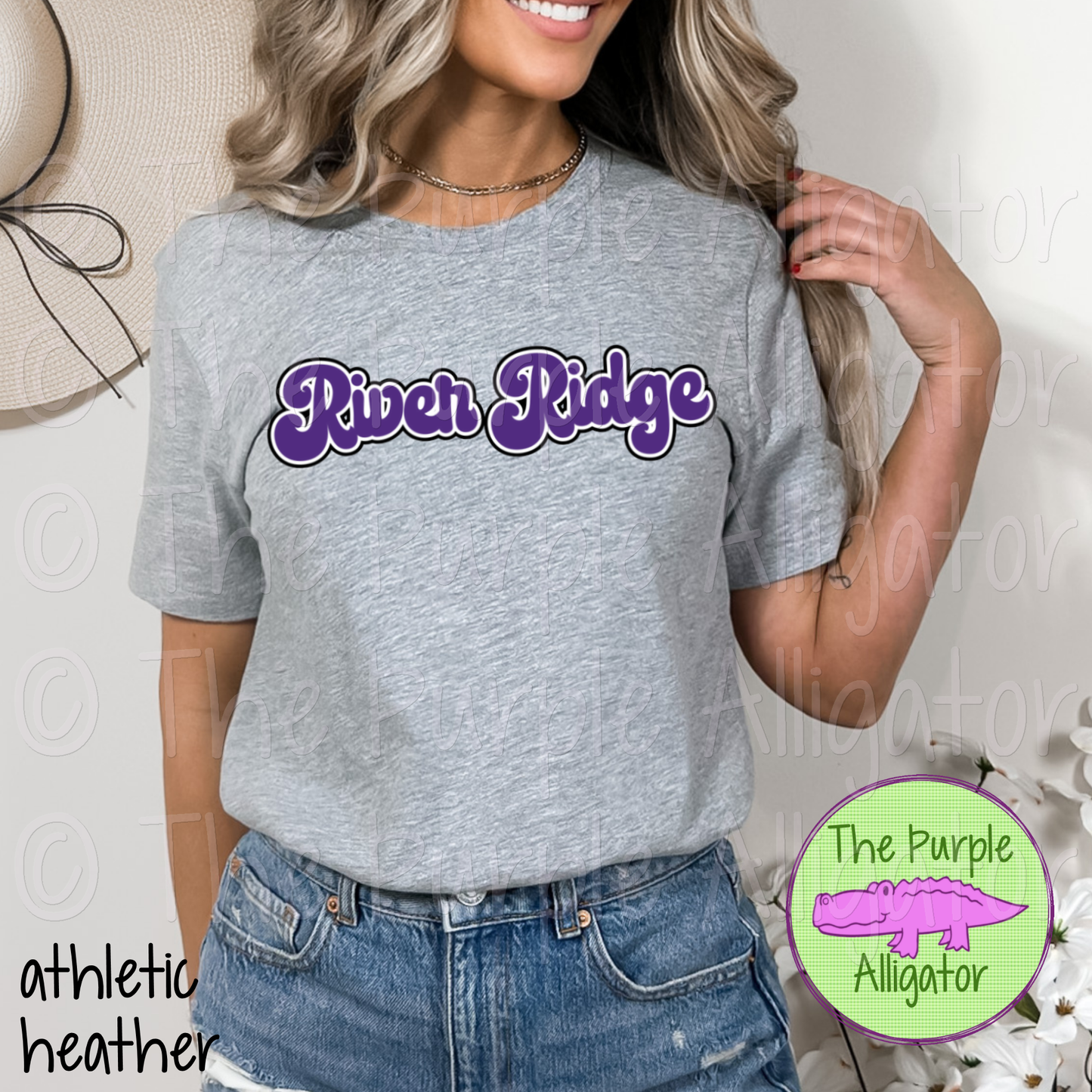 River Ridge Retro Bubble | 70s Style Script Spirit Wear Design - CHOOSE YOUR DESIGN COLORS (d2f TPA)