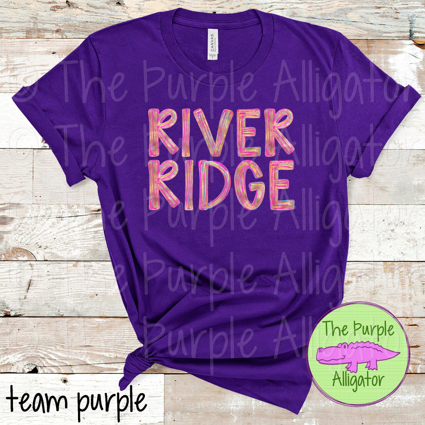 River Ridge AJ Gold Distressed Gold Brush School Spirit Design 0924 (d2f TPA)