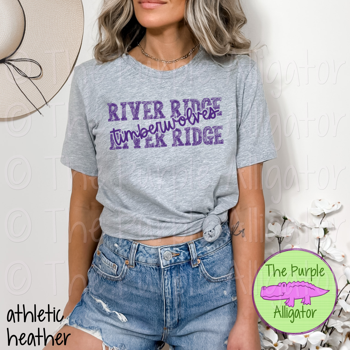 River Ridge Timberwolves Messy Sketch Mascot School Spirit - CHOOSE YOUR DESIGN COLOR (d2f TPA)