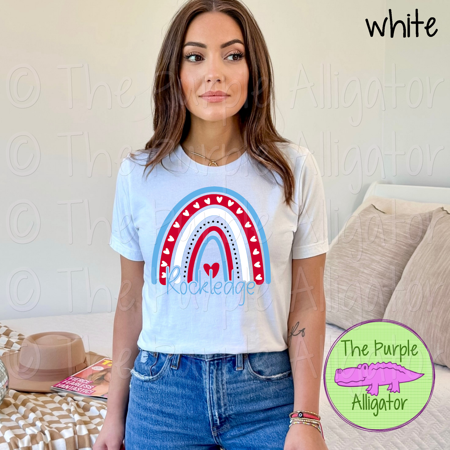 Rockledge Boho Rainbow | 3-Color School Rainbow Spirit Wear Design 0824 (d2f TPA)