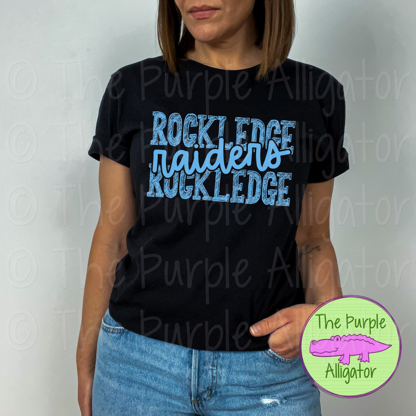 Rockledge Raiders Messy Sketch Mascot School Spirit - CHOOSE YOUR DESIGN COLOR (d2f TPA)