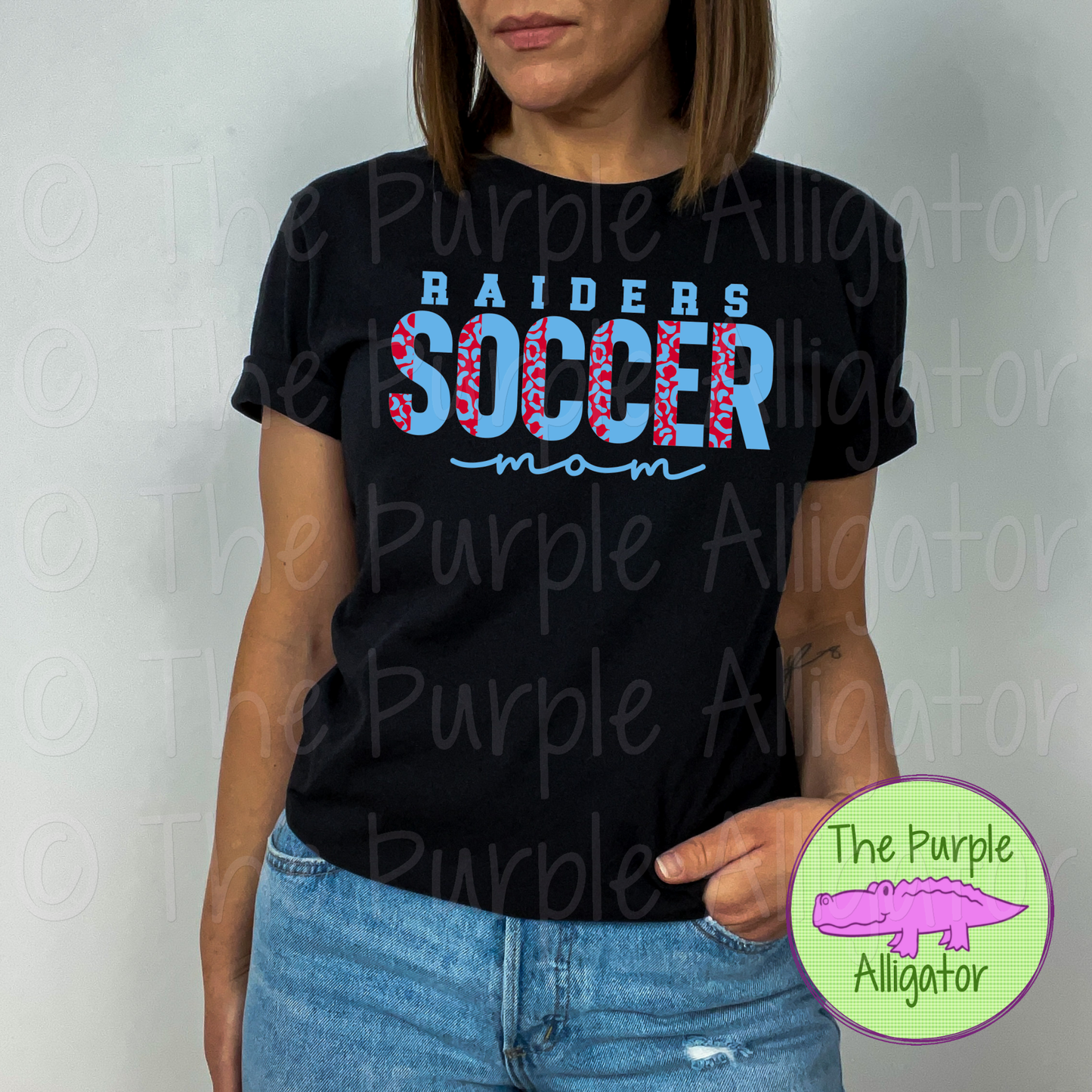 Raiders Soccer Mom SC32 Mascot School Spirit - CHOOSE YOUR DESIGN COLORS (d2f TPA)