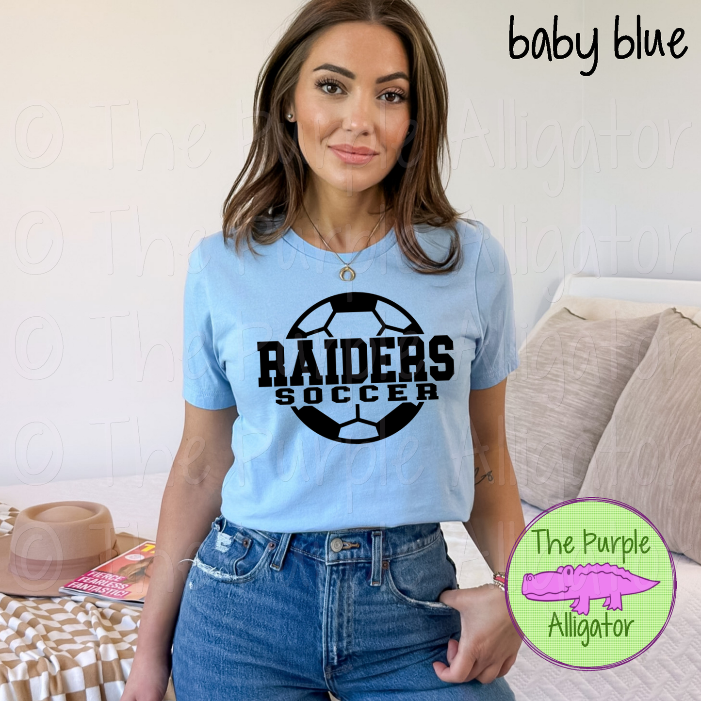 Raiders Soccer SC9 Mascot School Spirit - CHOOSE YOUR DESIGN COLOR (d2f TPA)