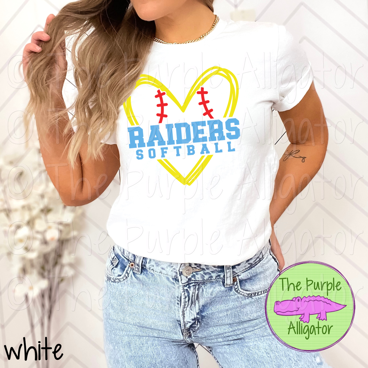 Raiders Softball SC26 Mascot School Spirit - CHOOSE YOUR TEXT COLOR (d2f TPA)