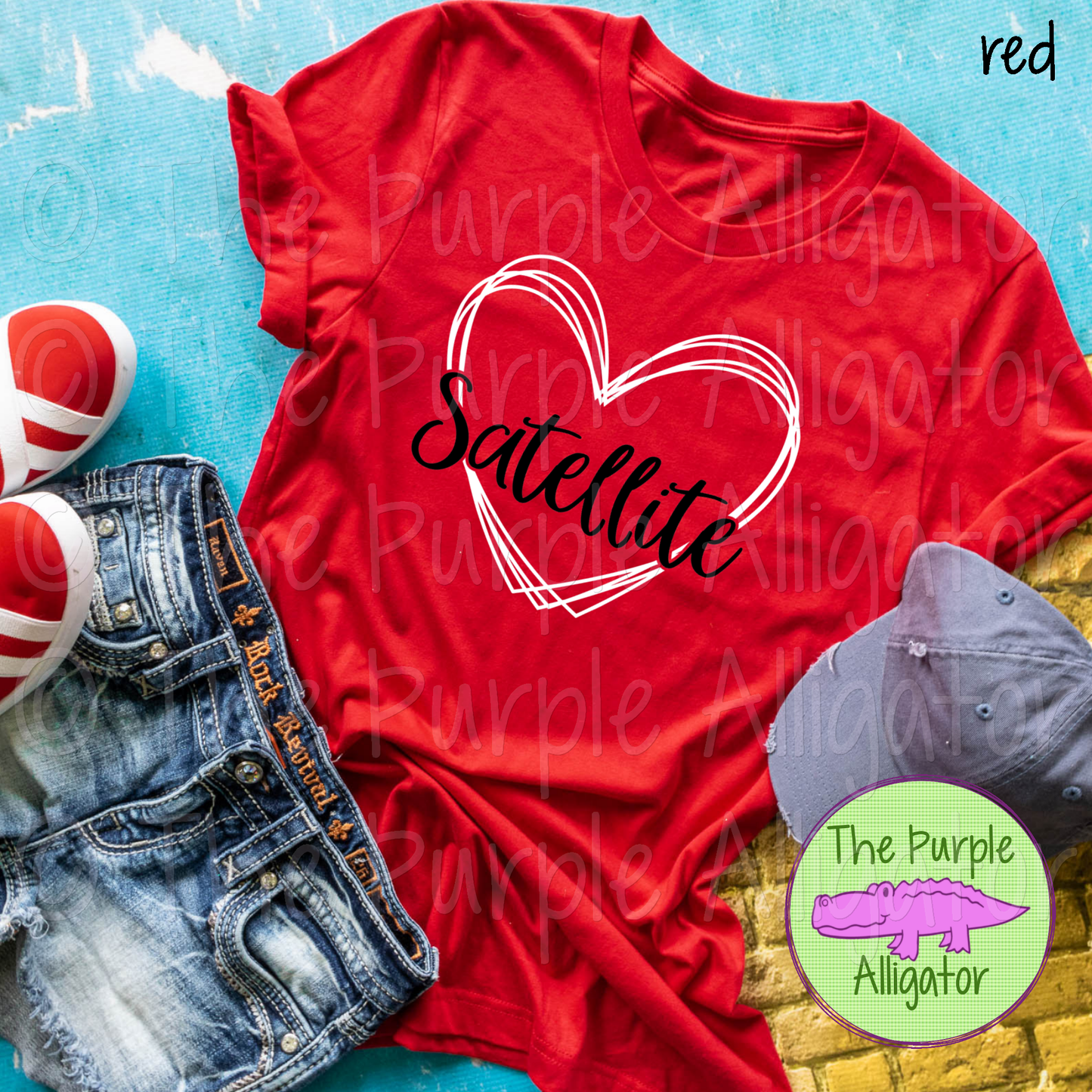 Satellite Heart Frame School Spirit CHOOSE YOUR DESIGN COLORS (d2f TPA)