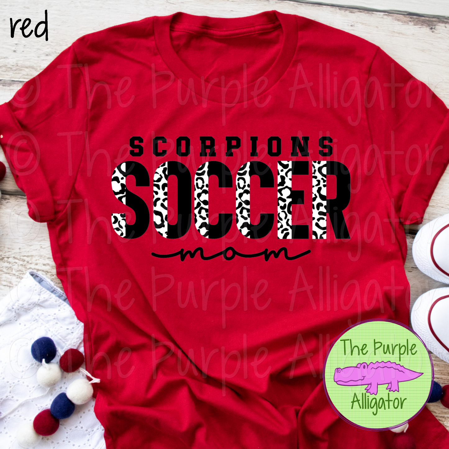 Scorpions Soccer Mom SC32 Mascot School Spirit - CHOOSE YOUR DESIGN COLORS (d2f TPA)