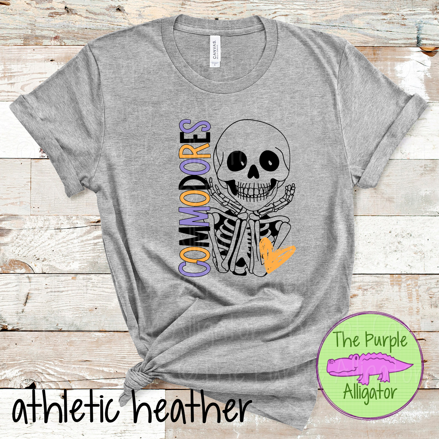 Commodores Smiley Bones - Halloween Spirit Wear Skeleton Design - Cute Spooky School Shirt - 0925 (d2f TPA)