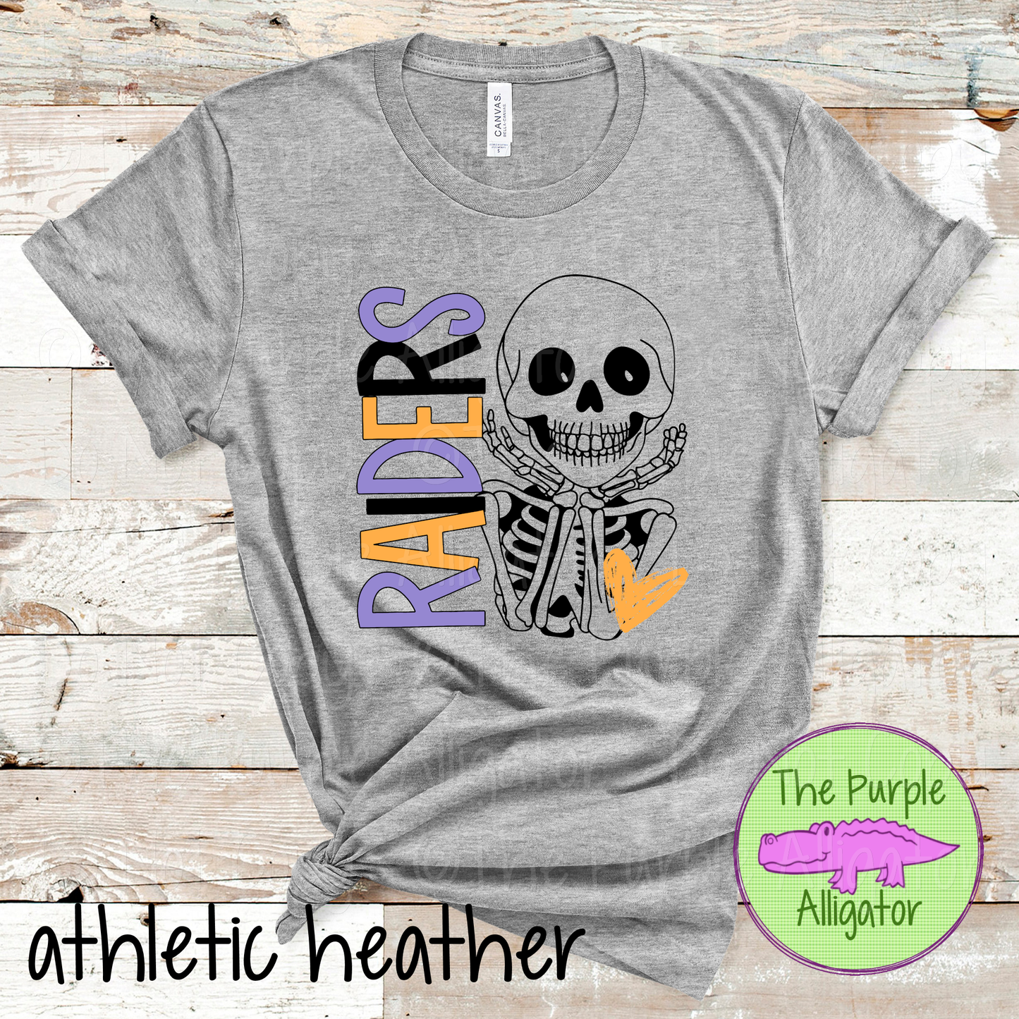 Raiders Smiley Bones - Halloween Spirit Wear Skeleton Design - Cute Spooky School Shirt - 0925 (d2f TPA)