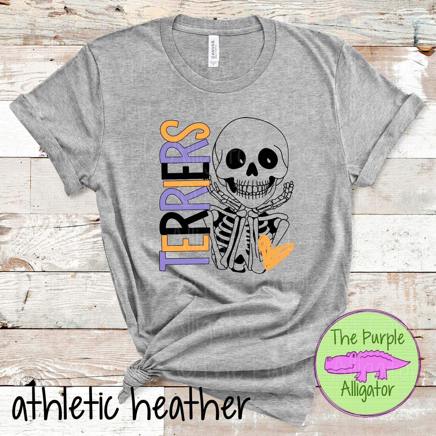 Terriers Smiley Bones - Halloween Spirit Wear Skeleton Design - Cute Spooky School Shirt - 0925 (d2f TPA)