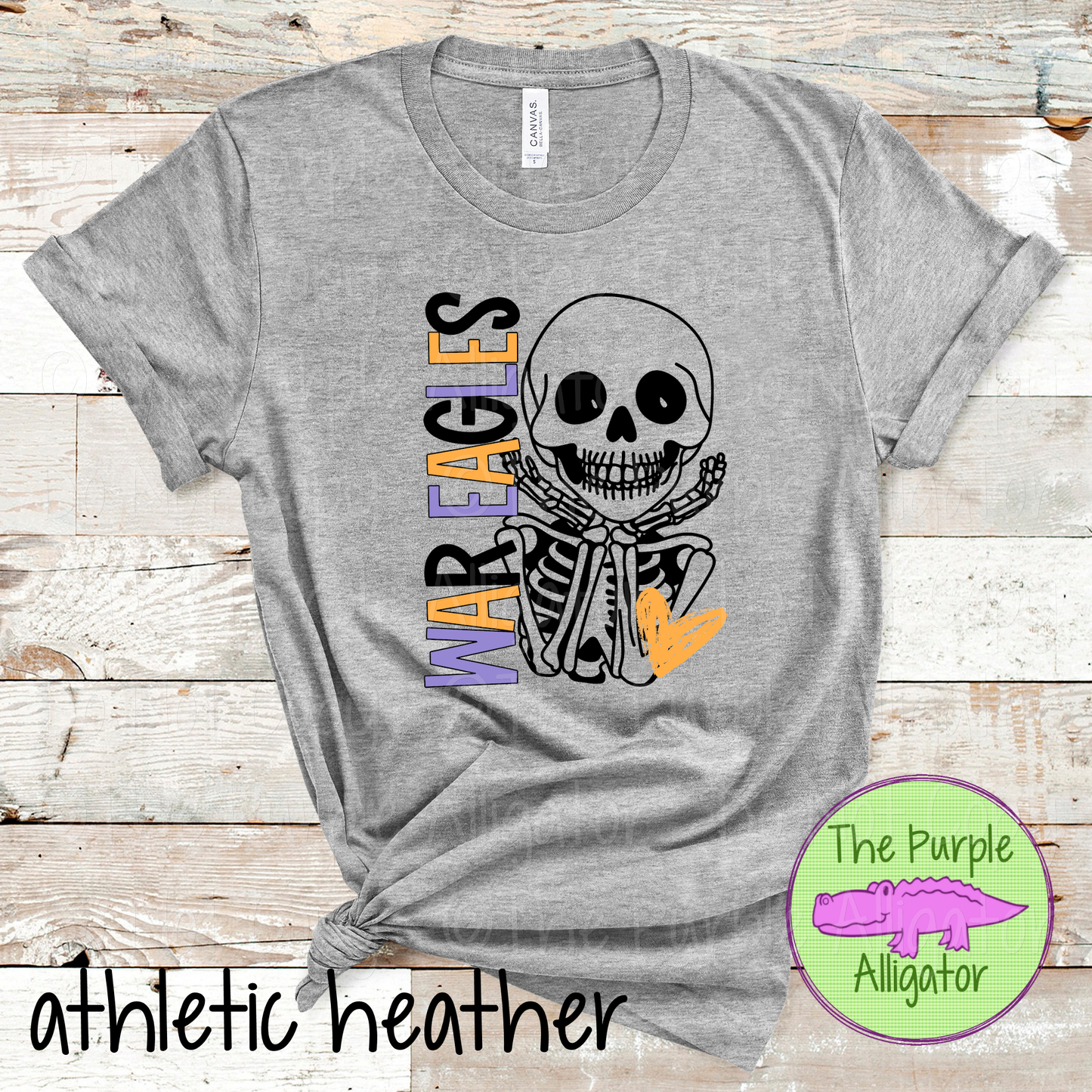 War Eagles Smiley Bones - Halloween Spirit Wear Skeleton Design - Cute Spooky School Shirt - 0925 (d2f TPA)