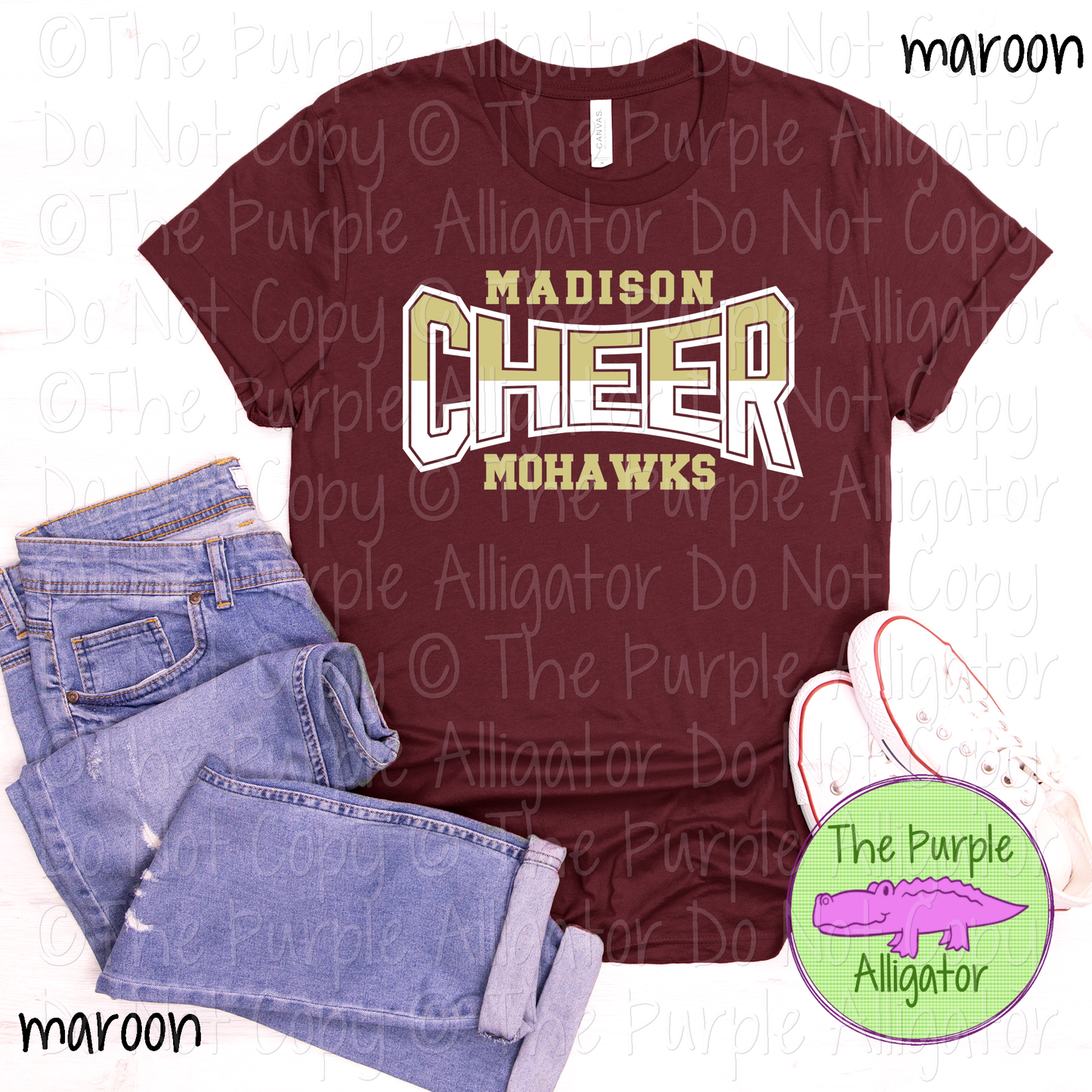 Madison Mohawks Cheer Curve SC19 Mascot School Spirit Wear Team Swag - CHOOSE YOUR DESIGN COLORS - 0625 (d2f TPA)