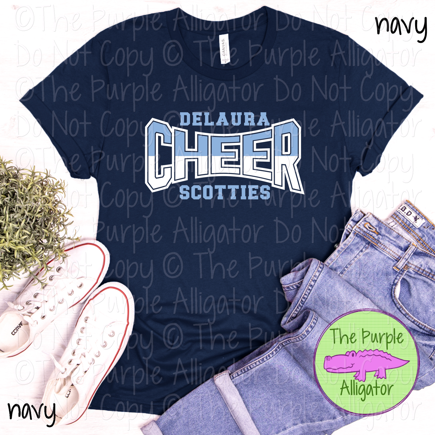 DeLaura Scotties Cheer Curve SC19 Mascot School Spirit Wear Team Swag - CHOOSE YOUR DESIGN COLORS - 0625 (d2f TPA)