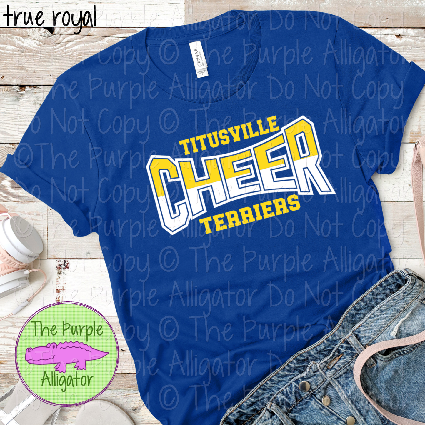 Titusville Terriers Cheer Curve SC19 Mascot School Spirit Wear Team Swag - CHOOSE YOUR DESIGN COLORS - 0625 (d2f TPA)