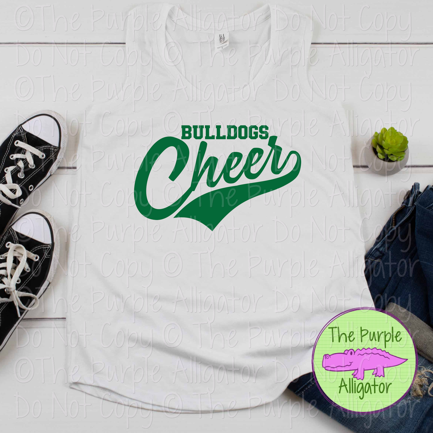 Bulldogs Cheer Swash SC27 Mascot School Spirit Team Swag - CHOOSE YOUR DESIGN COLOR - 0625 (d2f TPA)