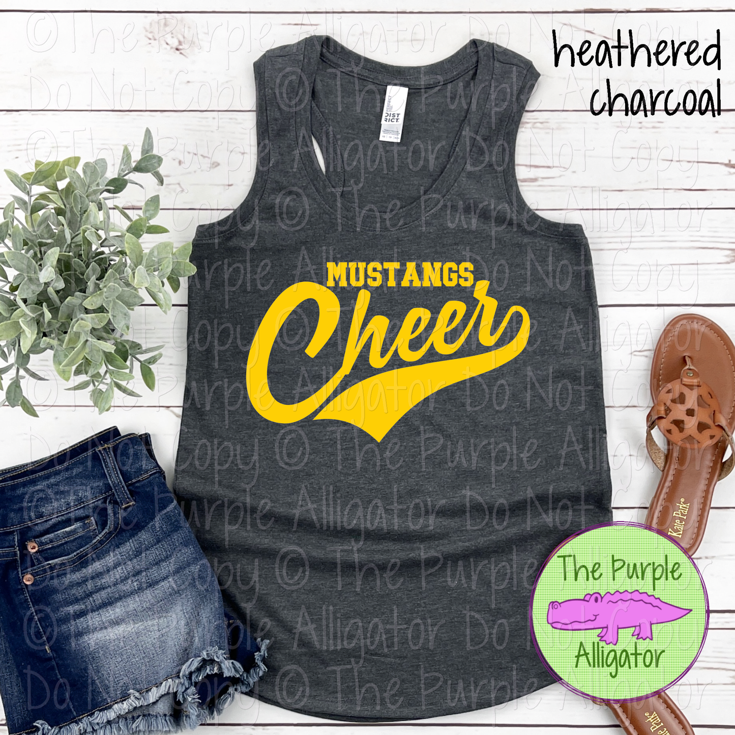 Mustangs Cheer Swash SC27 Mascot School Spirit Team Swag - CHOOSE YOUR DESIGN COLOR - 0625 (d2f TPA)