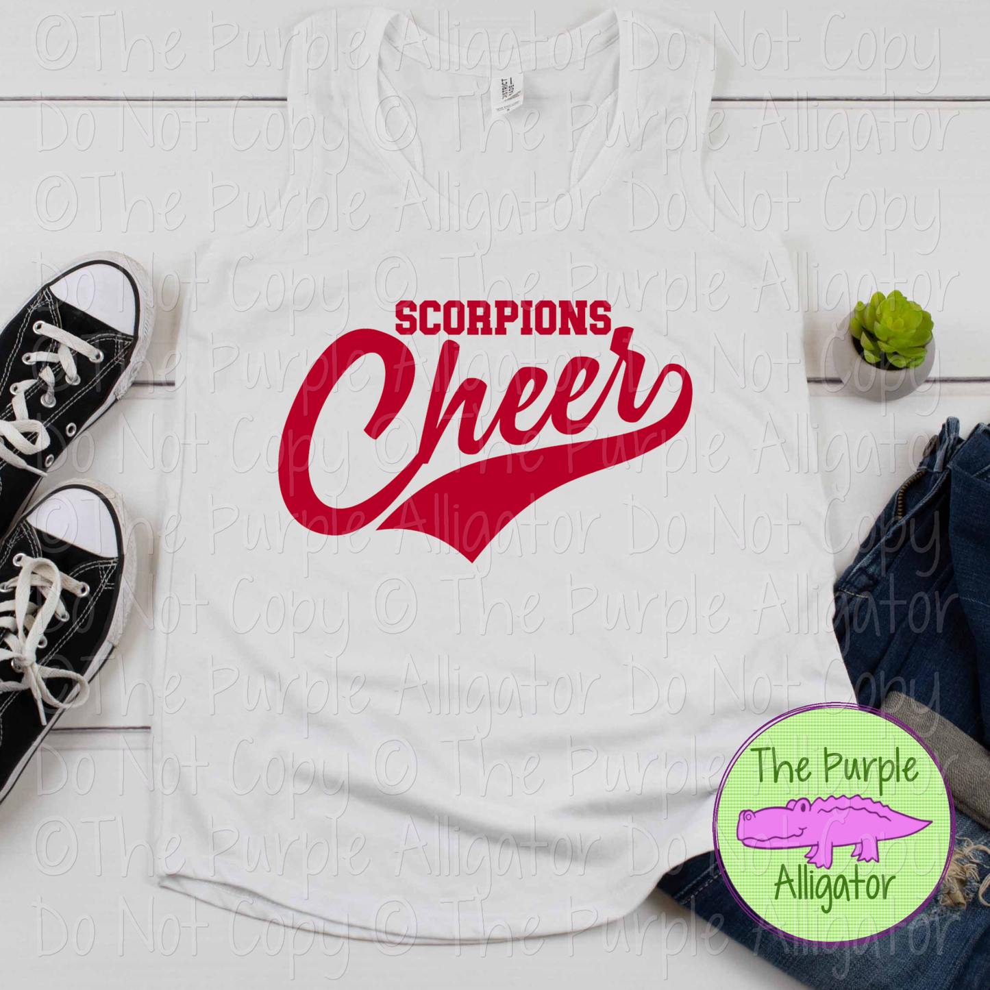 Scorpions Cheer Swash SC27 Mascot School Spirit Team Swag - CHOOSE YOUR DESIGN COLOR - 0625 (d2f TPA)
