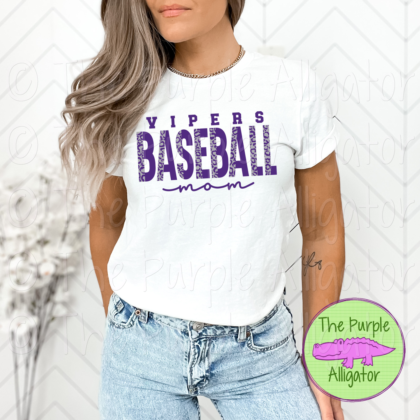 Vipers Baseball Mom SC48 Mascot School Spirit - CHOOSE YOUR DESIGN COLORS (d2f TPA)