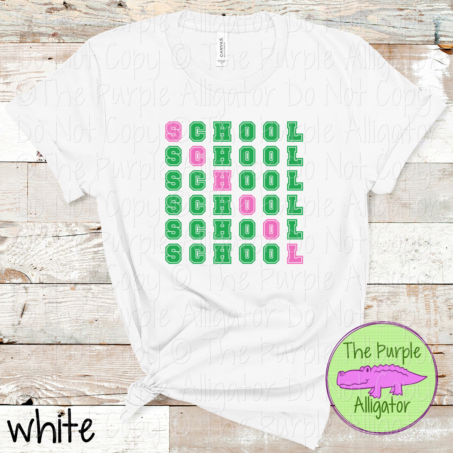 YOUR School 2 Color Stack Design | Custom Spirit Wear for Teachers, Students & Fans - CHOOSE YOUR DESIGN COLORS - 0725 (d2f TPA)