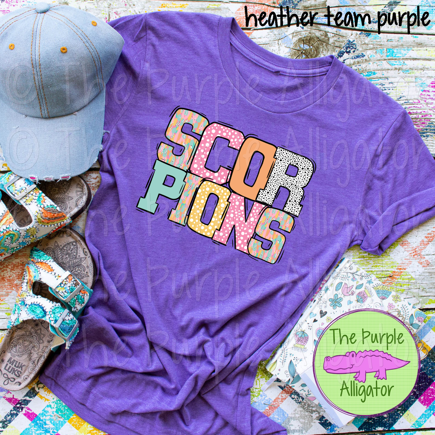 Scorpions Pastel Stroke Varsity Mascot School Spirit (d2f BB)