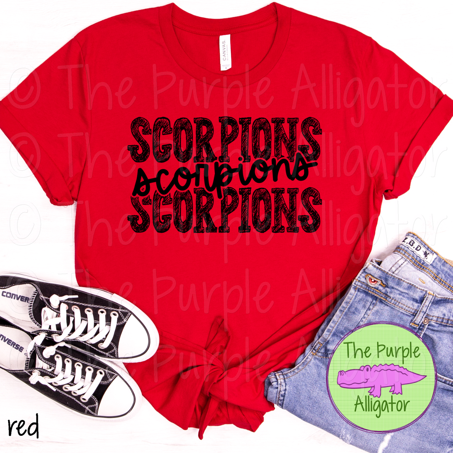 Scorpions Messy Sketch Mascot School Spirit - CHOOSE YOUR DESIGN COLOR (d2f TPA)