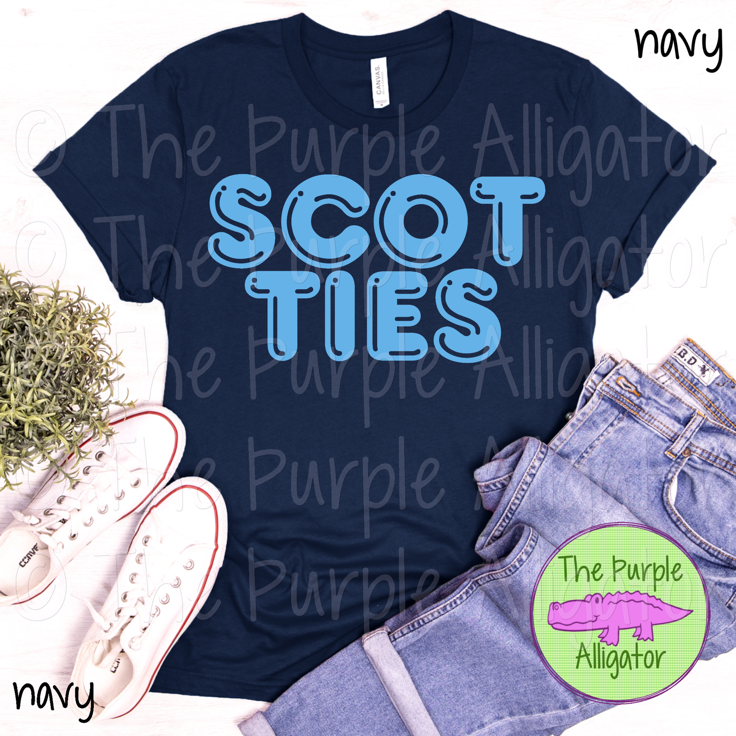 Scotties Bubble Frft Mascot School Spirit - CHOOSE YOUR TEXT COLOR (d2f TPA)