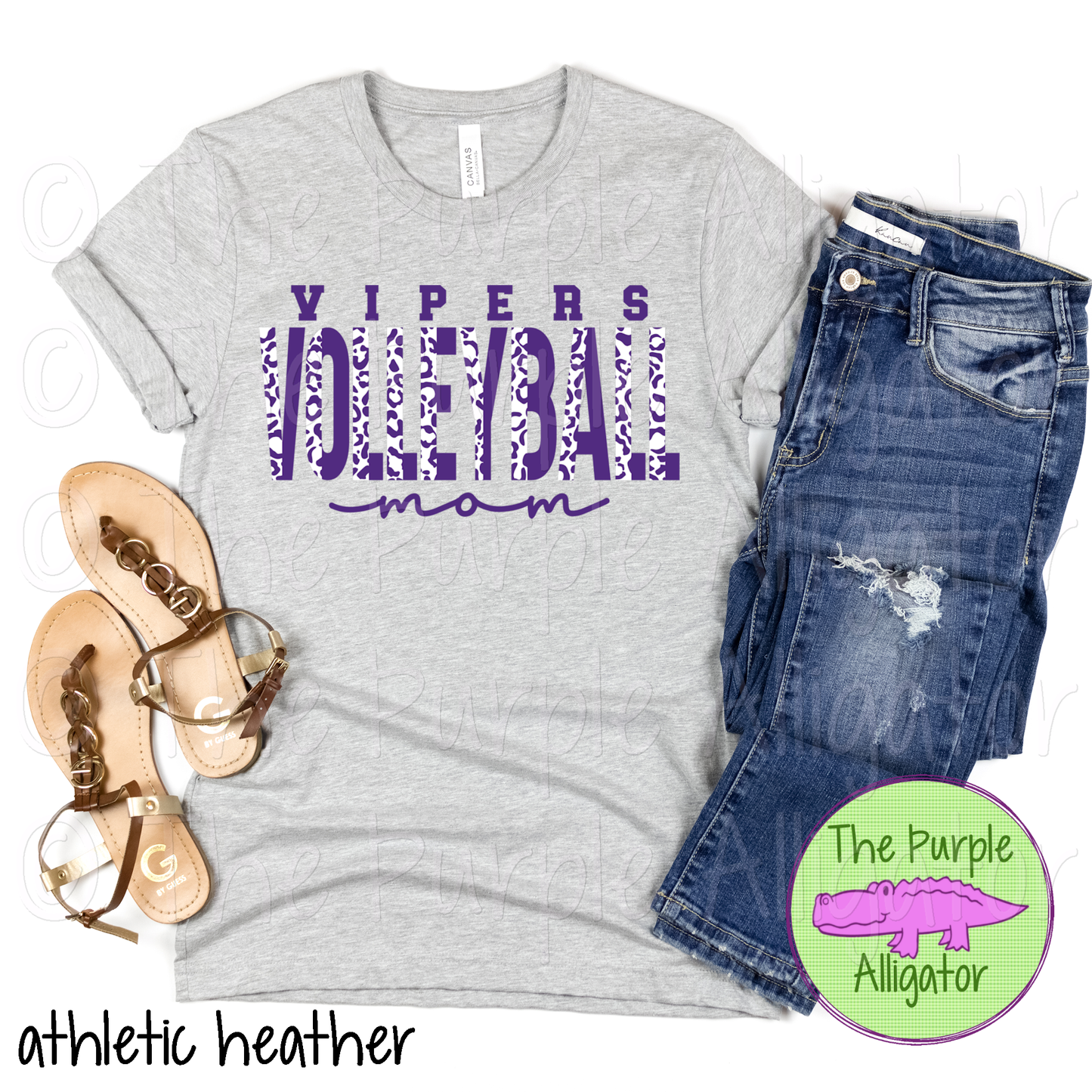 Vipers Volleyball Mom SC50 Mascot School Spirit - CHOOSE YOUR DESIGN COLORS (d2f TPA)