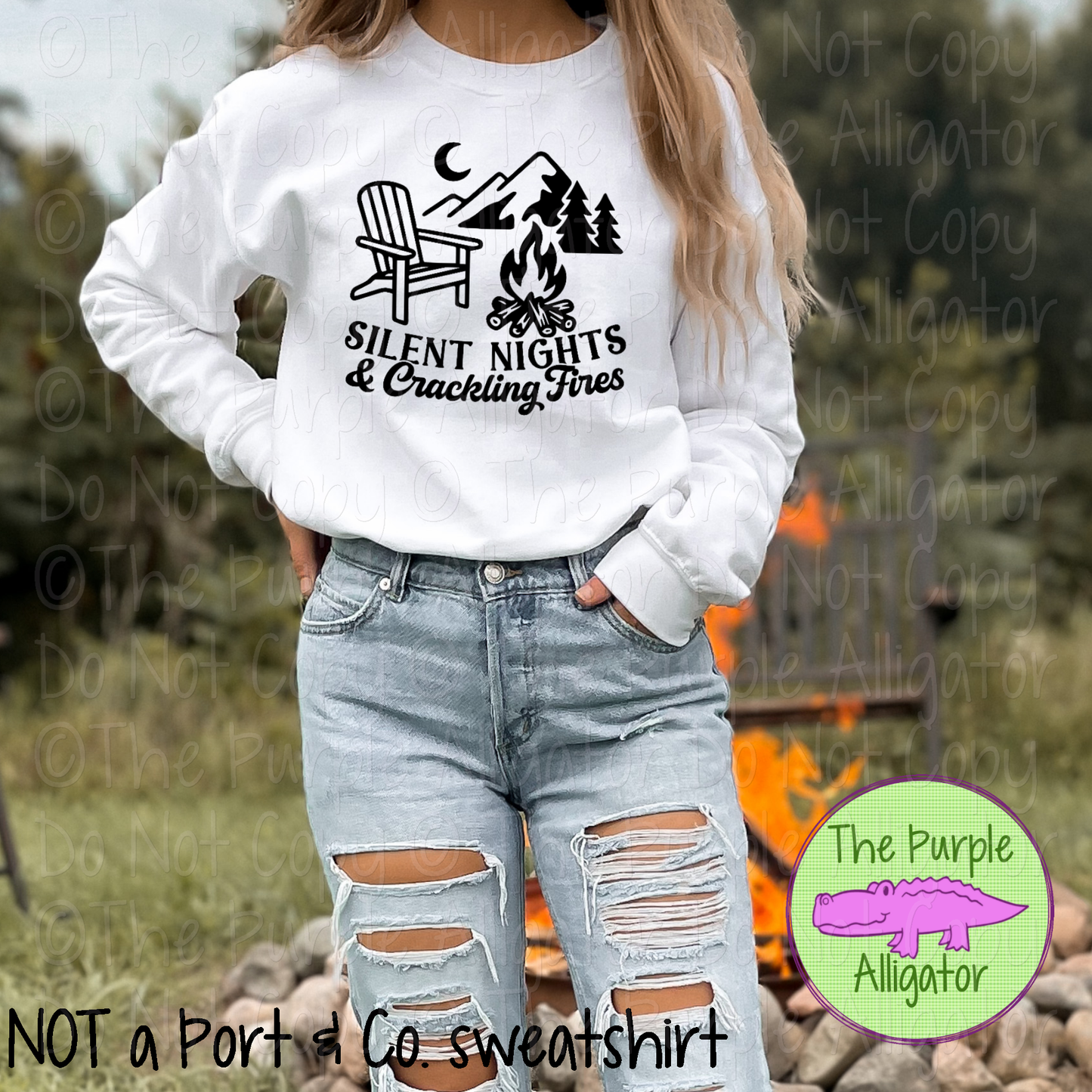 Silent Nights & Crackling Fires - Camping Scene Tee 0625 JB