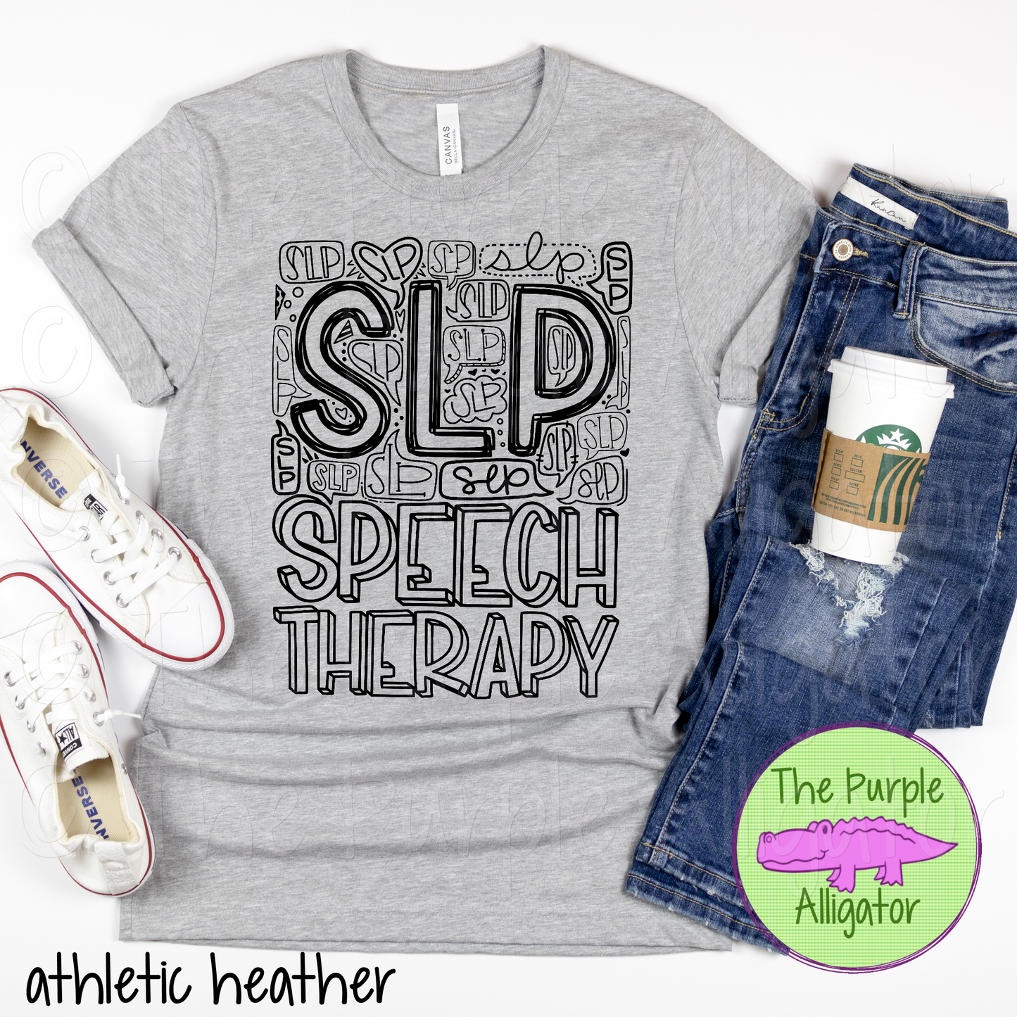 SLP Speech Therapy Typography - CHOOSE YOUR DESIGN COLOR (d2f TPA)