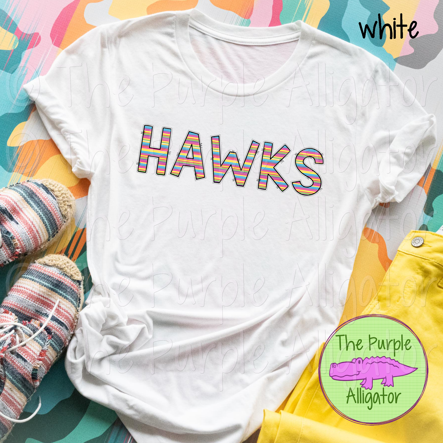 Hawks Smartie Stripes Mascot School Spirit 1124 (d2f TPA)
