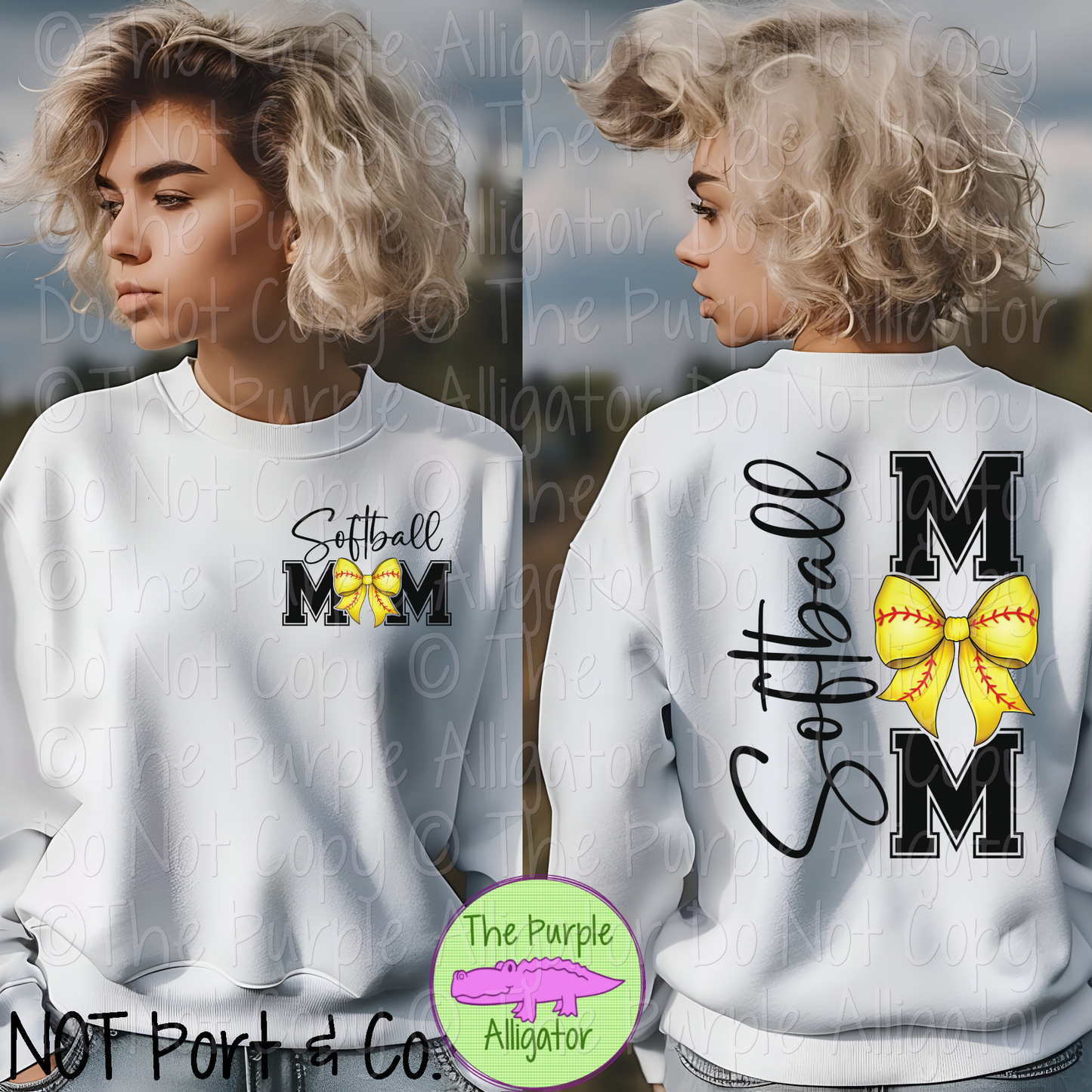 Softball Mom Bow Front/Back Design 0225 (d2f PDF)