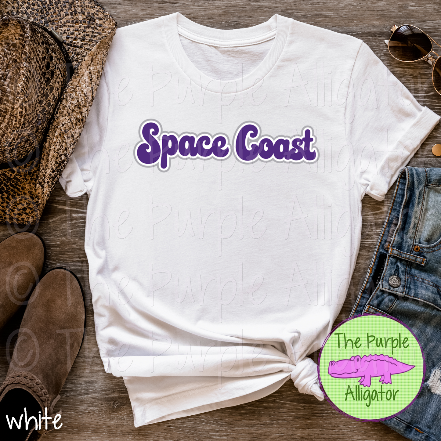 Space Coast Retro Bubble | 70s Style Script Spirit Wear Design - CHOOSE YOUR DESIGN COLORS (d2f TPA)