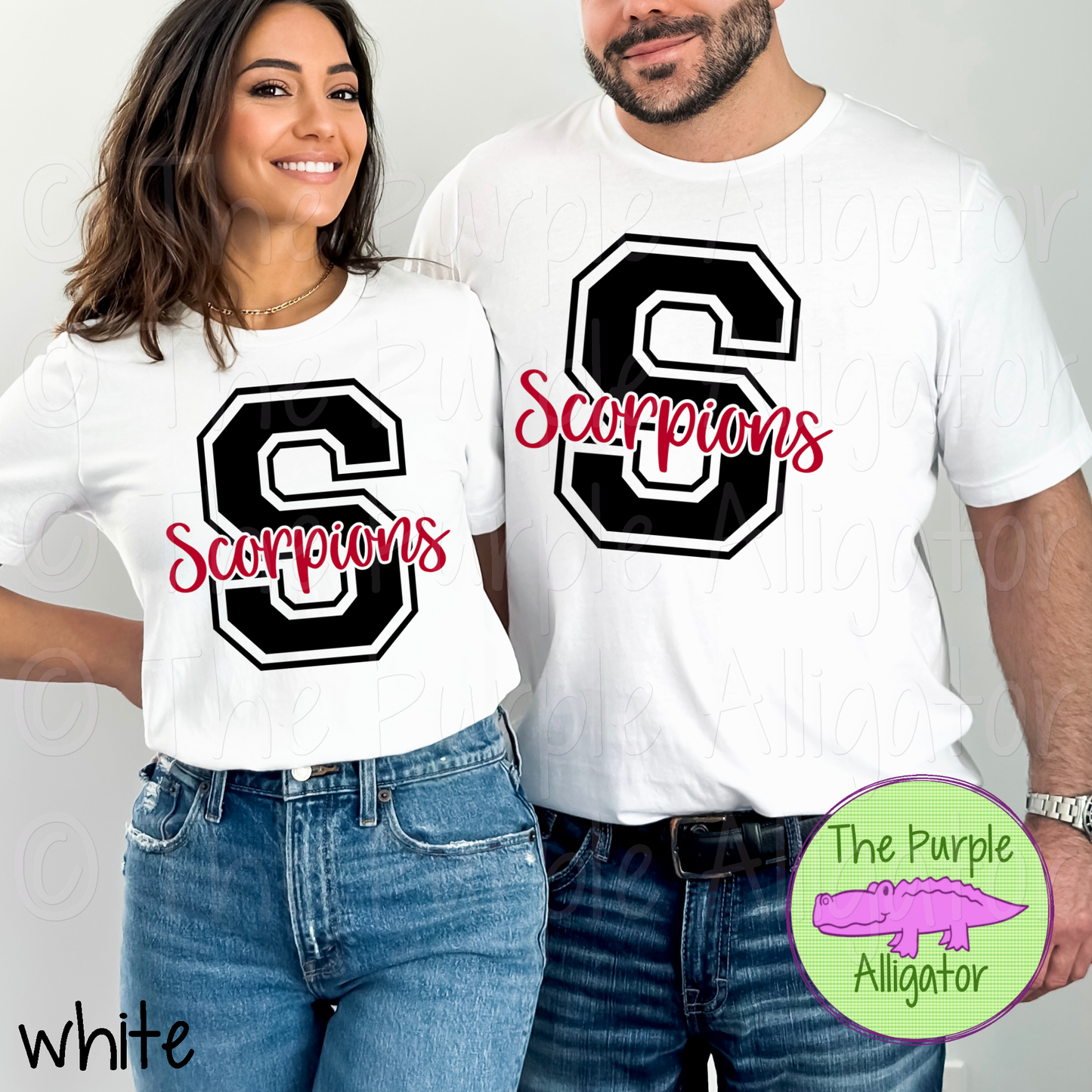 S Scorpions 2 Color Black Red Mascot School Spirit (d2f TPA)