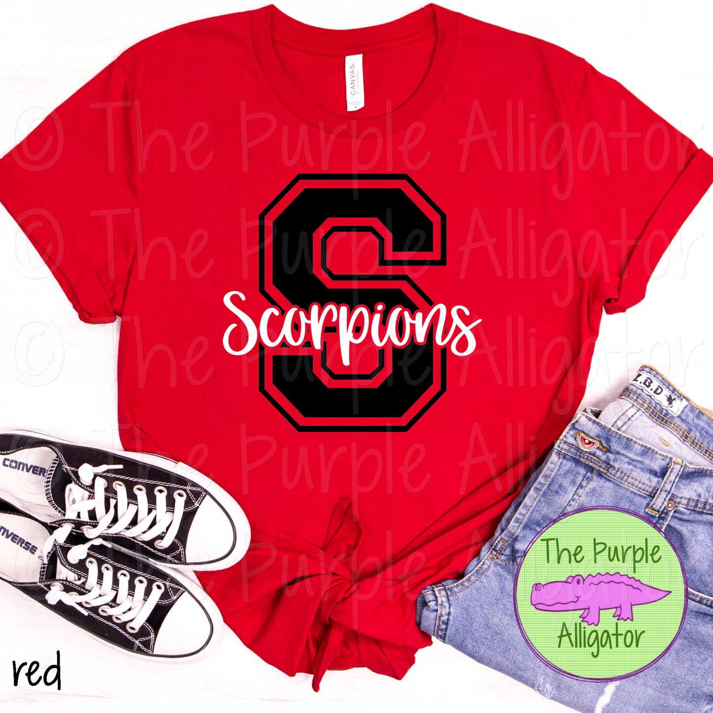 S Scorpions 2 Color Black White Mascot School Spirit (d2f TPA)