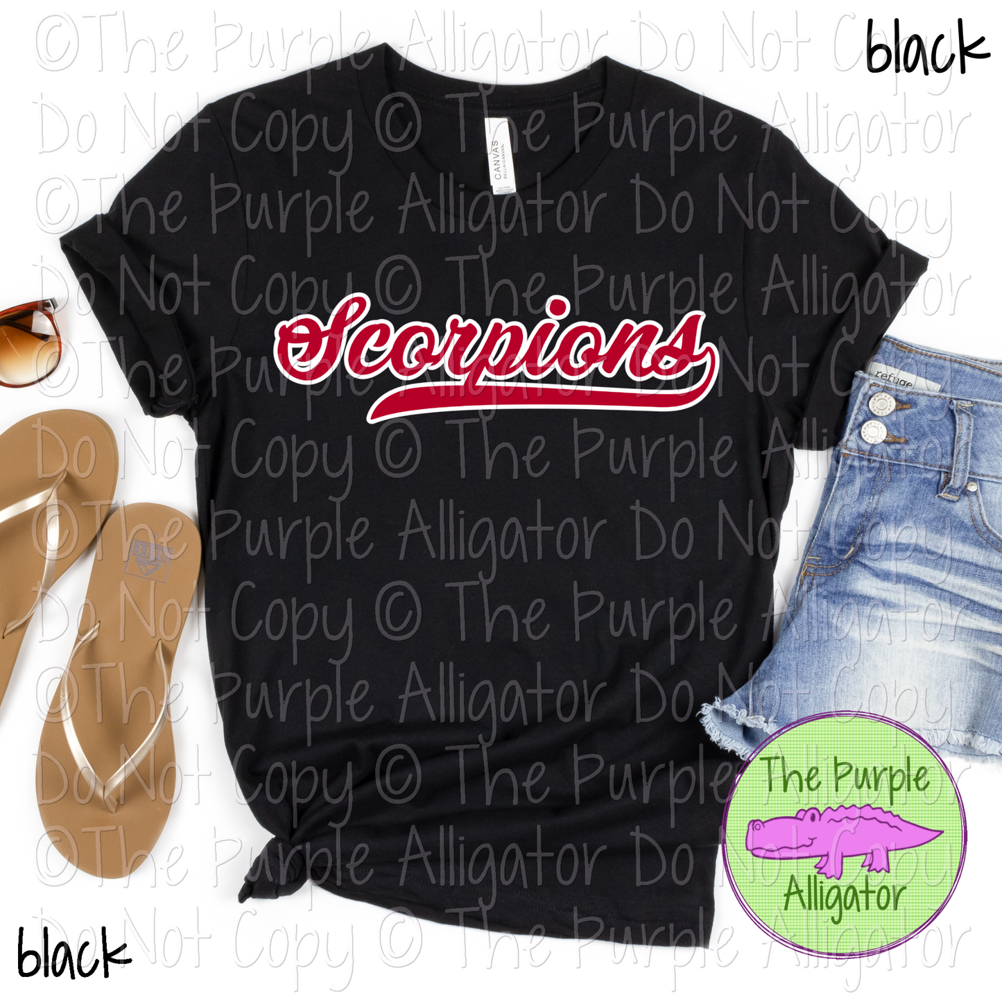 Scorpions Swash Mascot Spirit School Spirit Wear Team Swag - CHOOSE YOUR DESIGN COLORS - 0625 (d2f TPA)