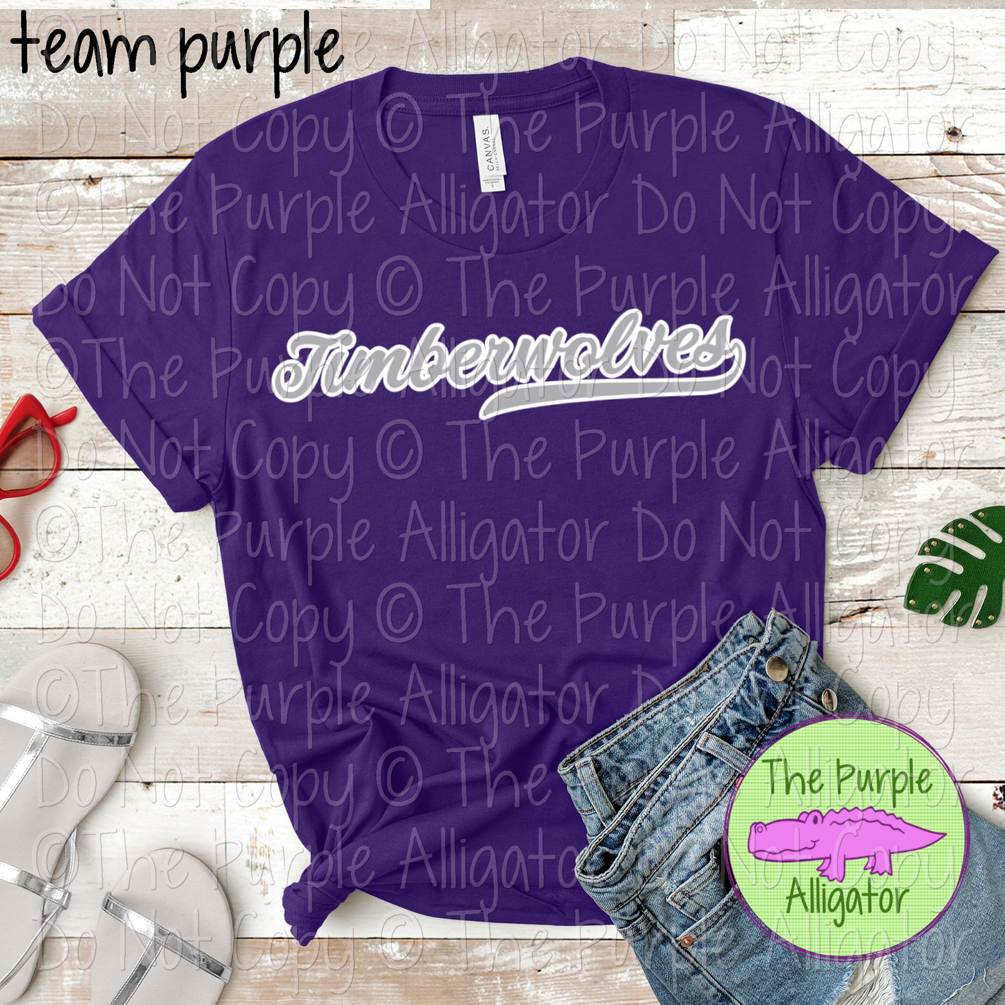 Timberwolves Swash Mascot Spirit School Spirit Wear Team Swag - CHOOSE YOUR DESIGN COLORS - 0625 (d2f TPA)