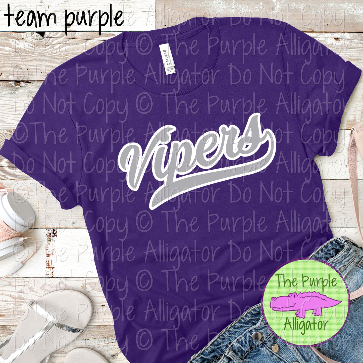 Vipers Swash Mascot Spirit School Spirit Wear Team Swag - CHOOSE YOUR DESIGN COLORS - 0625 (d2f TPA)