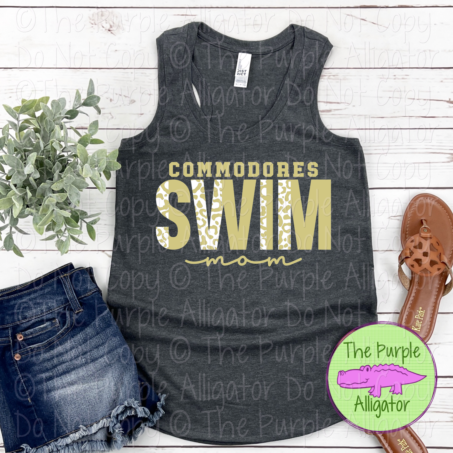Commodores Swim Mom SC7 Mascot School Spirit Wear Team Gear - CHOOSE YOUR DESIGN COLORS - 0525 (d2f TPA)