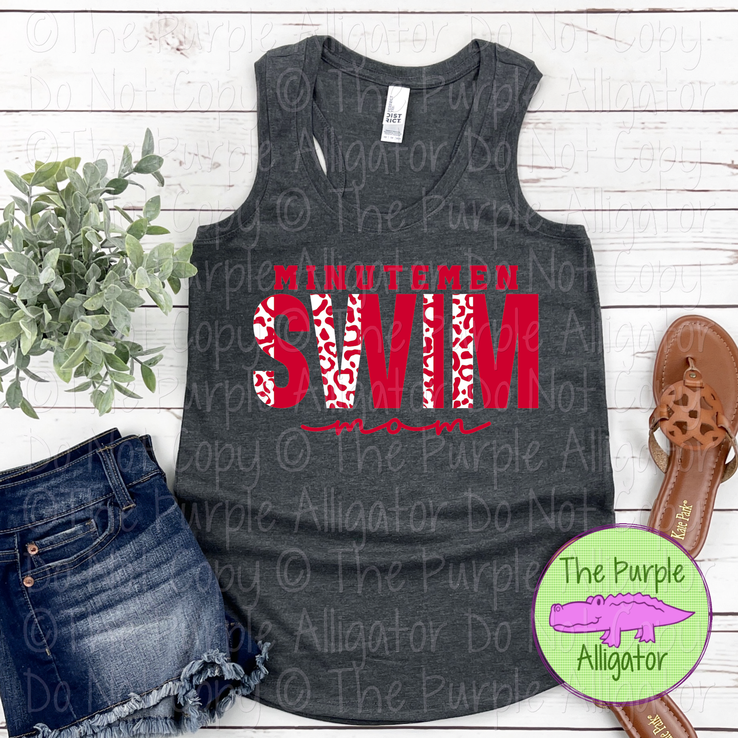 Minutemen Swim Mom SC7 Mascot School Spirit Wear Team Gear - CHOOSE YOUR DESIGN COLORS - 0525 (d2f TPA)