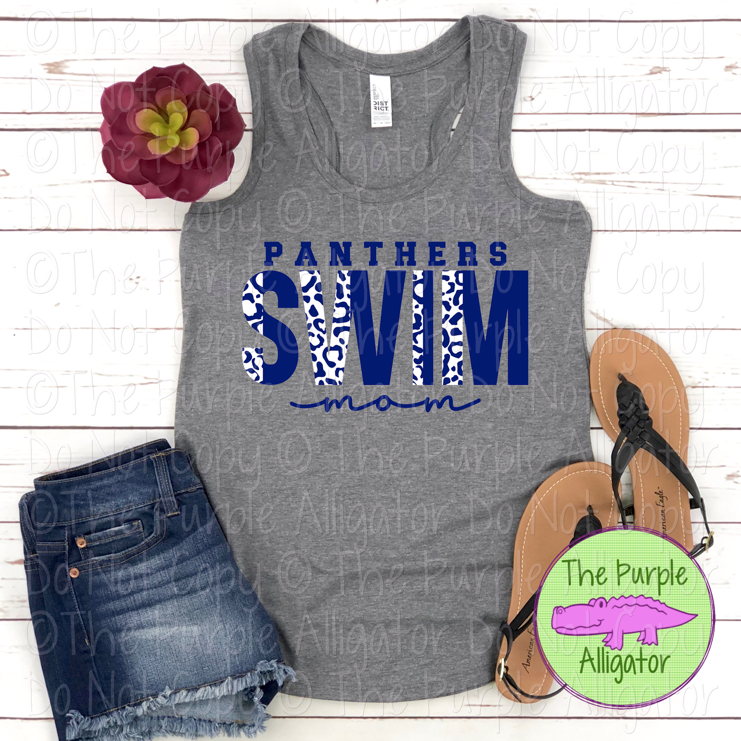 Panthers Swim Mom SC7 Mascot School Spirit Wear Team Gear - CHOOSE YOUR DESIGN COLORS - 0525 (d2f TPA)