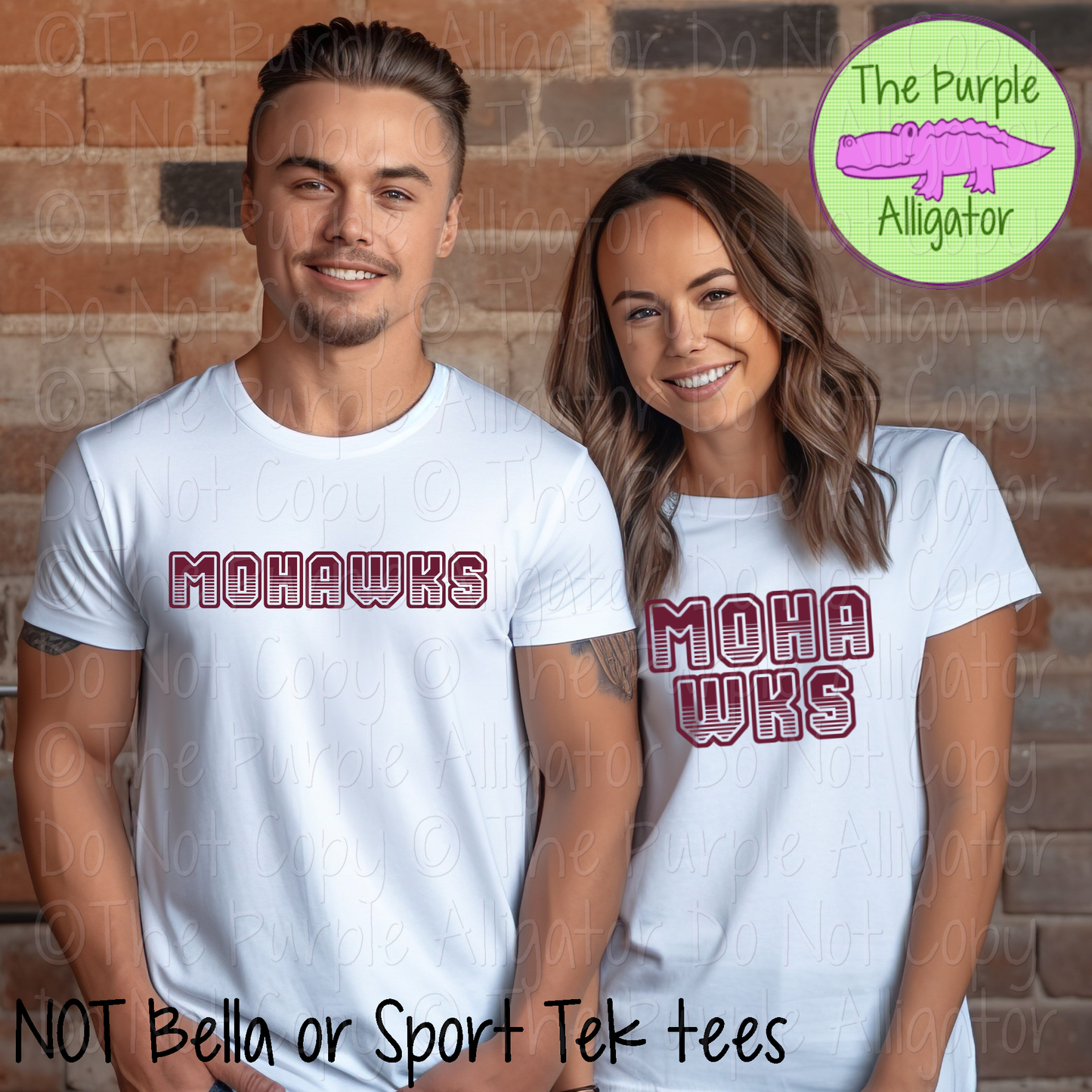 Mohawks T401 | Varsity Letter Retro Spirit Wear - CHOOSE YOUR TEXT COLOR 0725 (d2f TPA)