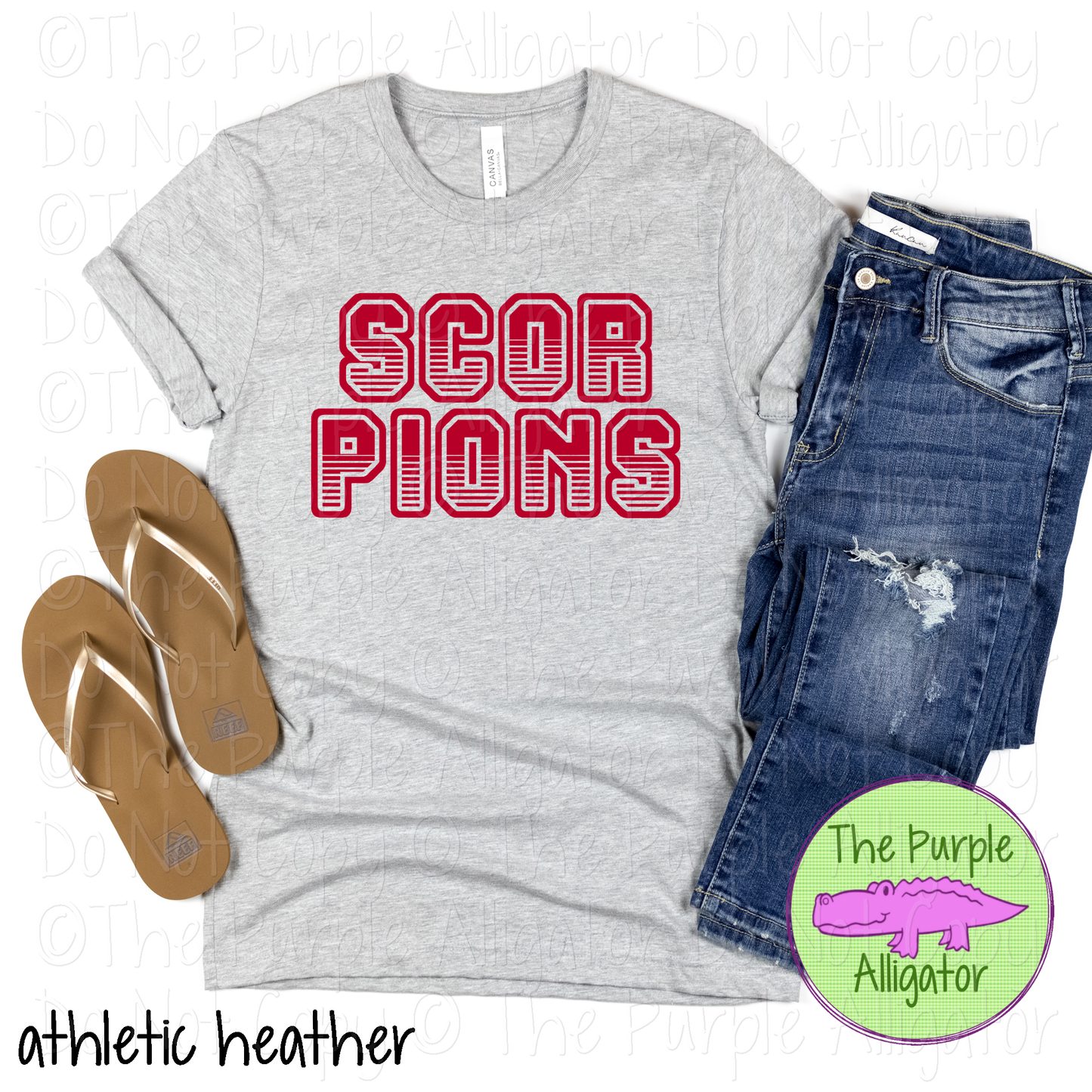 Scorpions T401 | Varsity Letter Retro Spirit Wear - CHOOSE YOUR TEXT COLOR 0725 (d2f TPA)
