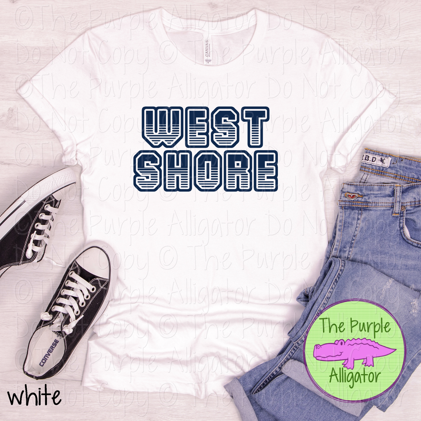 West Shore T401 | Varsity Letter Retro Spirit Wear - CHOOSE YOUR TEXT COLOR 0725 (d2f TPA)